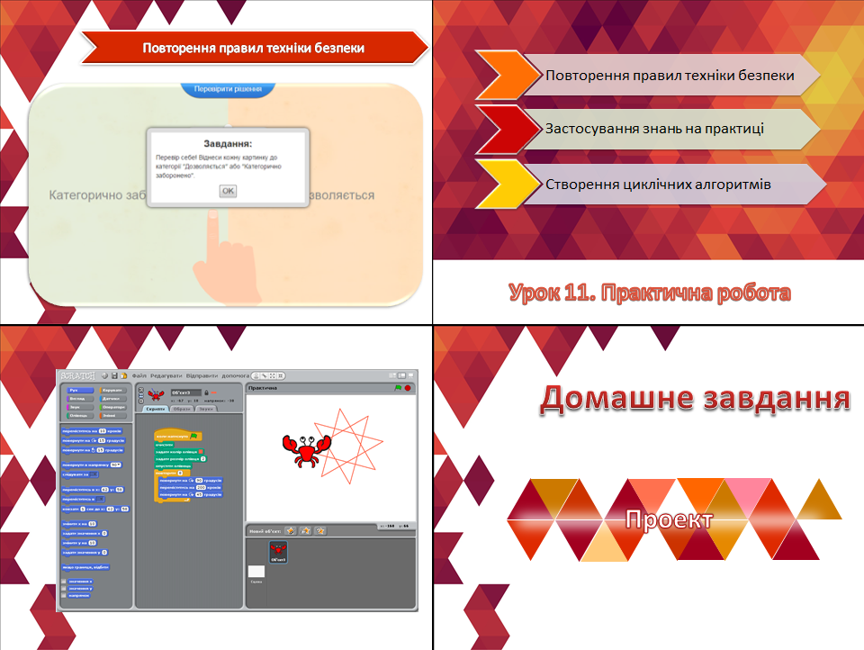 Практична робота 3. Складання та виконання алгоритмів з повторенням у середовищі Скретч